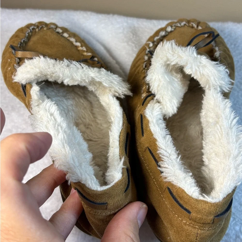 Slippers Moccasin kids 1901 Cozy Tan Sz 12M